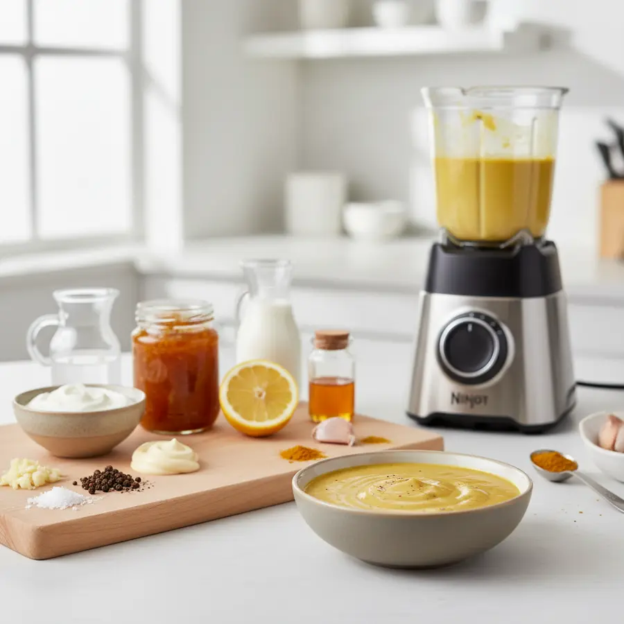 Romige currysaus met yoghurt en mangochutney