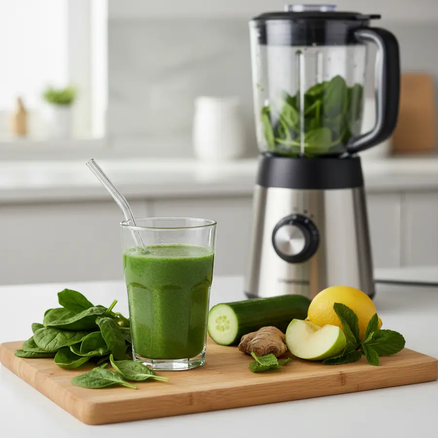 Groene detox smoothie met chiazaad en citroen