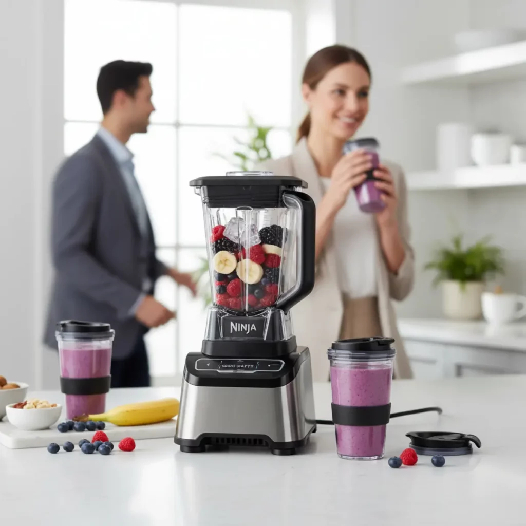 Ninja BN495 smoothieblender zwart op witte achtergrond