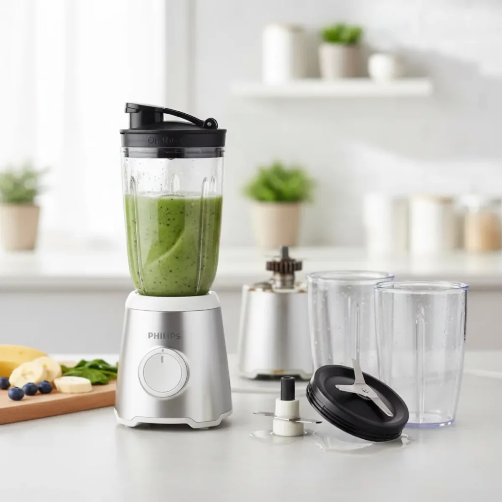 Philips HR2872 blender met glazen kan en roestvrijstalen mes