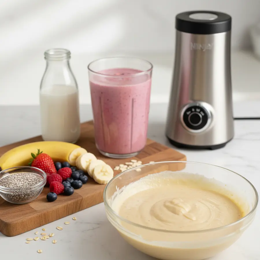 Gietbaar cakebeslag in blenderkan, basisrecept mini blender