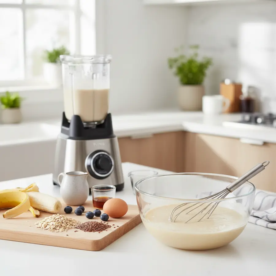 glad pannenkoekenbeslag in blender voor luchtige pannenkoeken