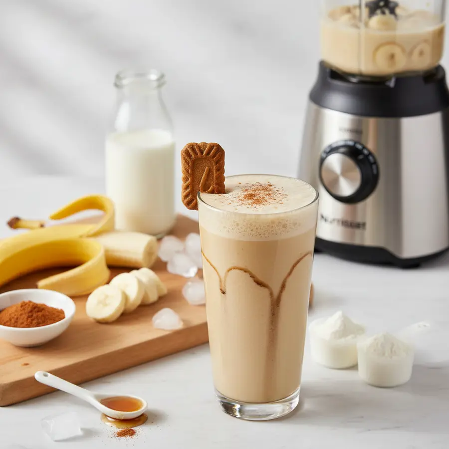 Speculaas proteïneshake met banaan en vanille-eiwit